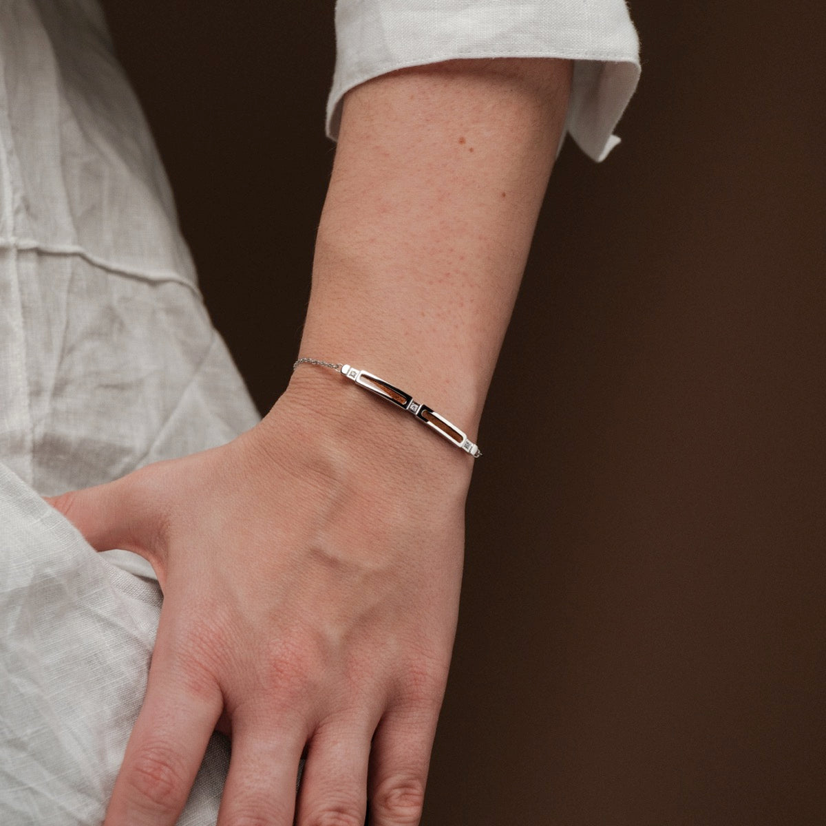 Campania Armband (Walnuss/Silber) II