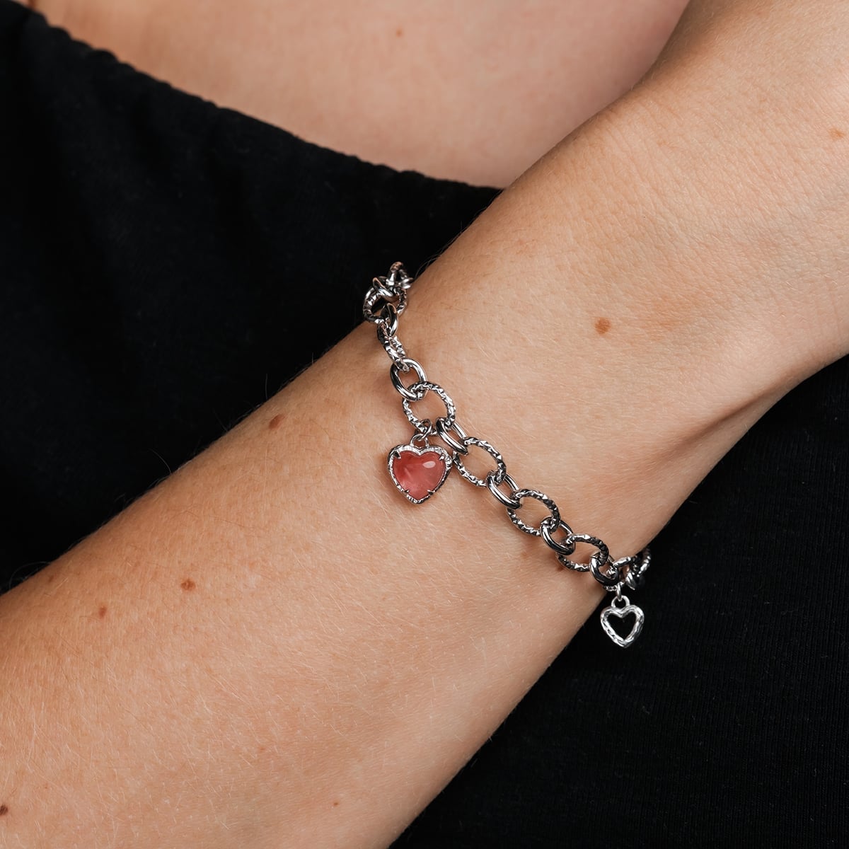 Bracciale Amorance (Quarzo Rosa/Argento)