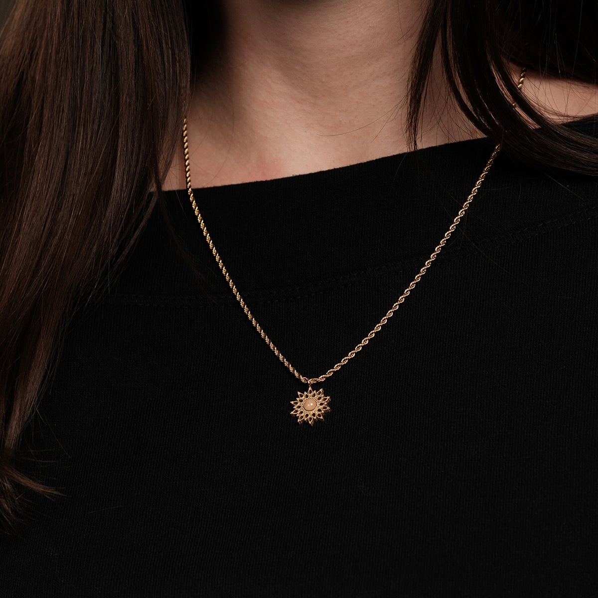 Suncatcher Halskette (Olive/Gold)