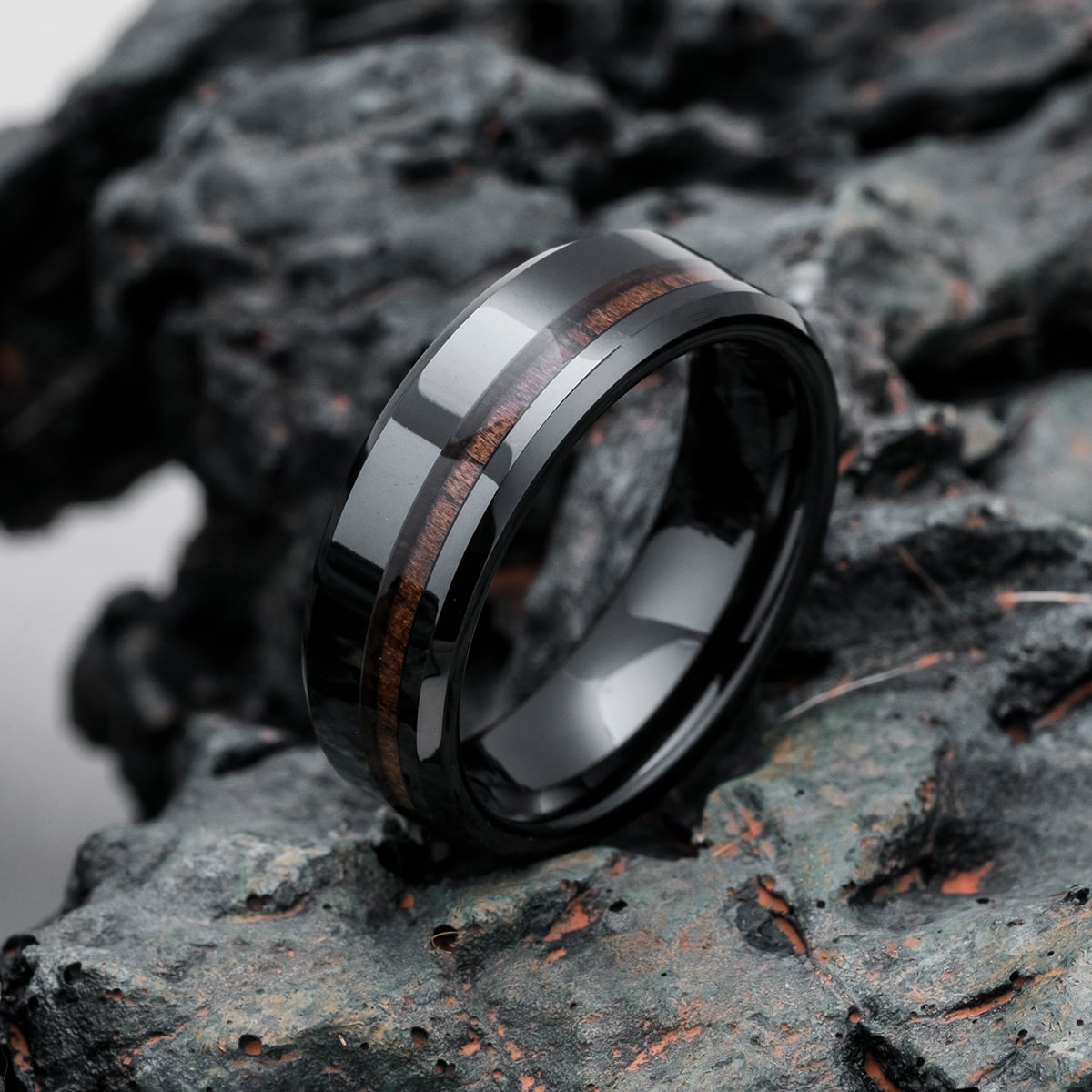 Anello Sumo (Noce/Ceramica)