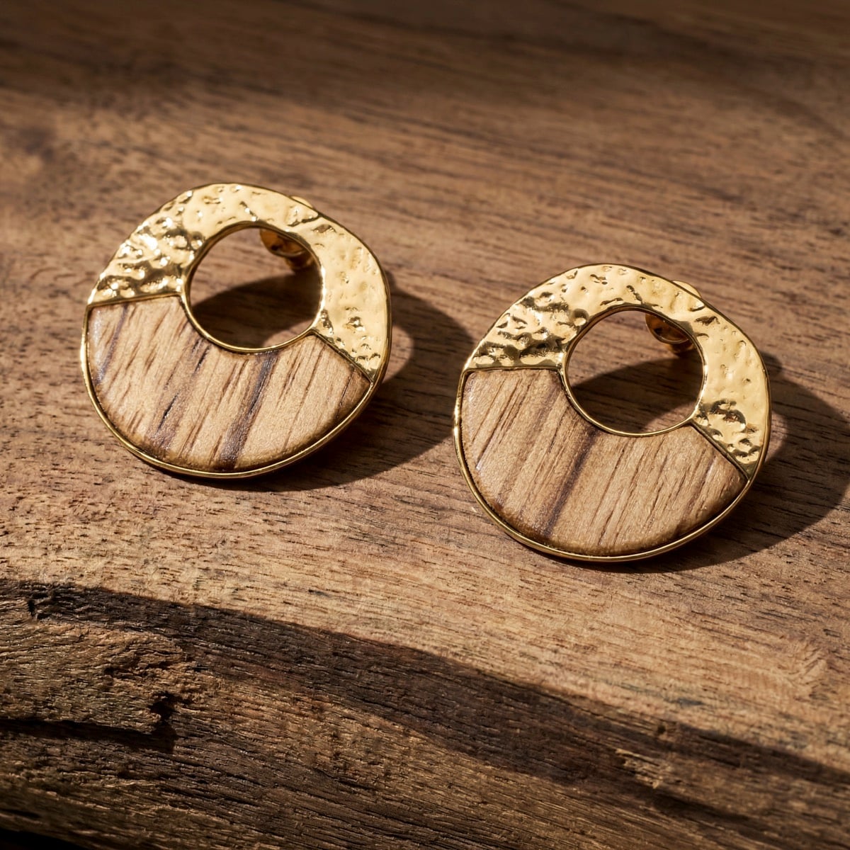 Orecchini Sequoia (Zebrano/Oro) I