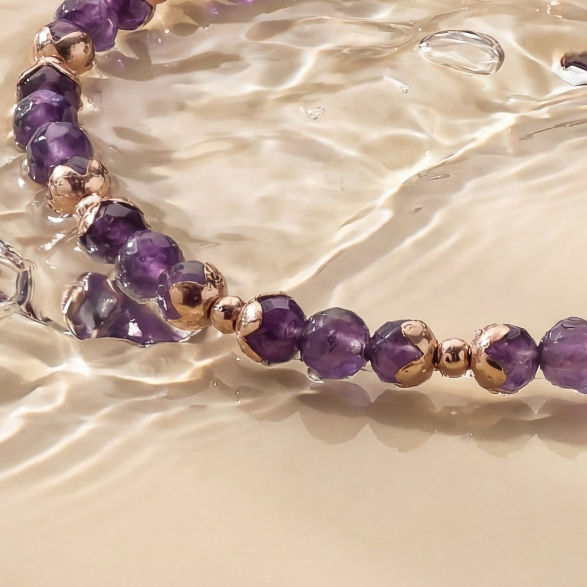 Fireworks Armband (Amethyst/Rosé) I