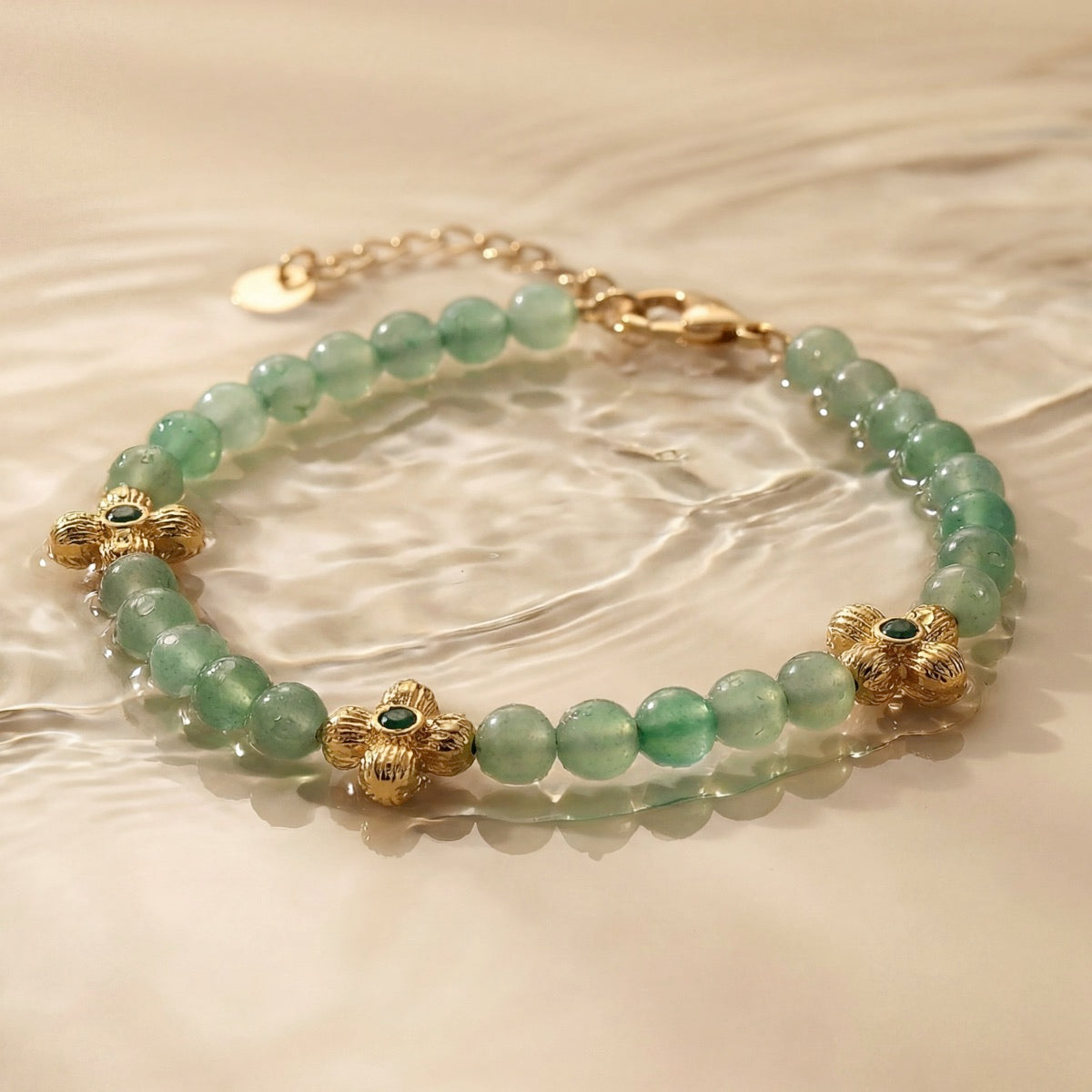 Fireworks Armband (Aventurin/Gold) I