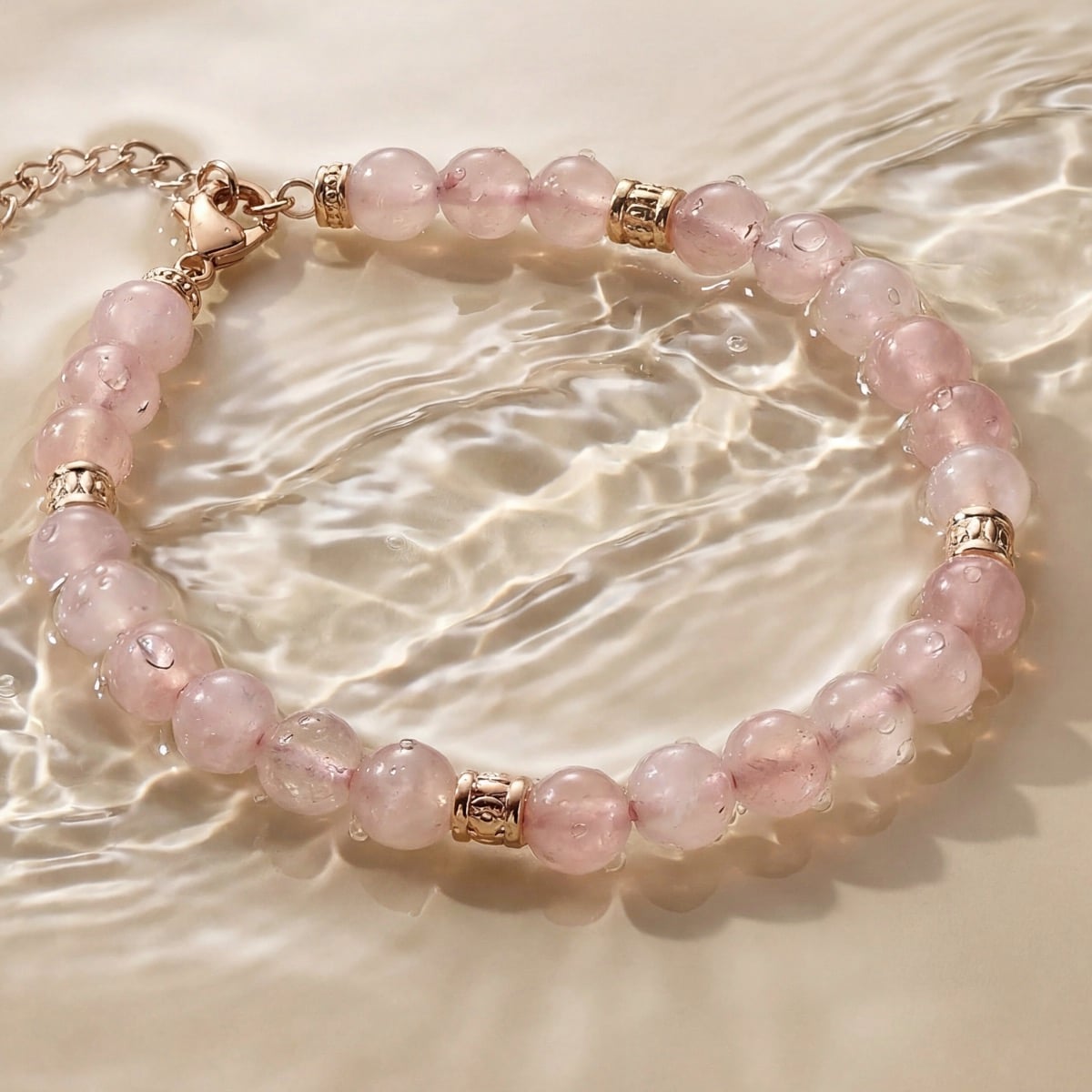 Bracciale Fireworks (Quarzo Rosa/Oro Rosa)