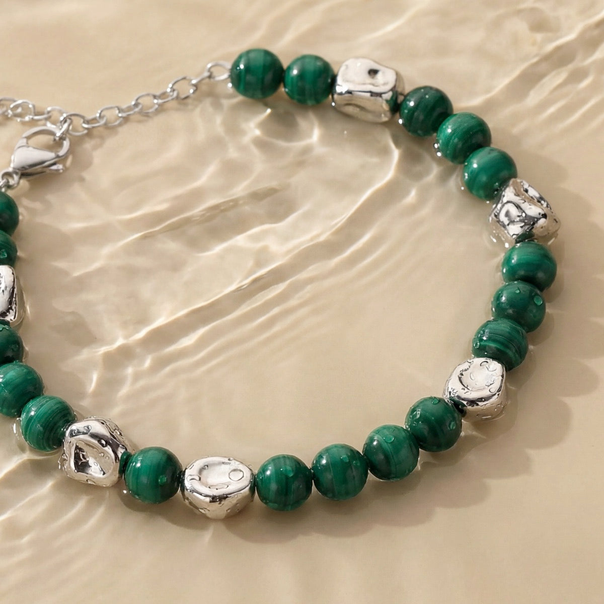 Bracciale Fireworks (Malachite/Argento)