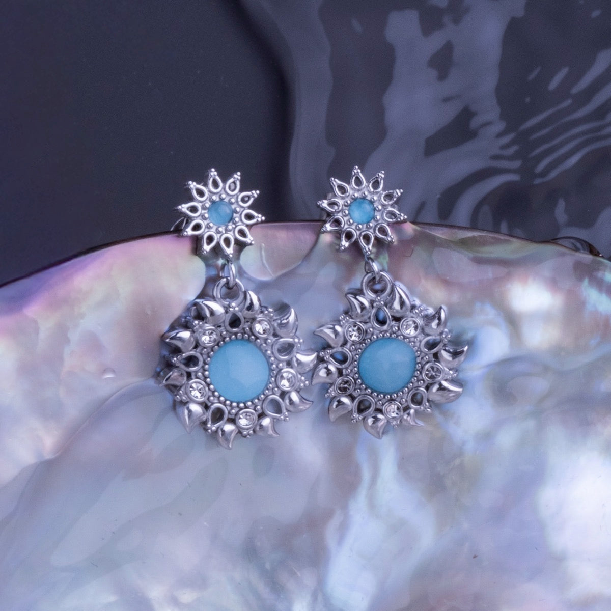Orecchini Suncatcher (Acquamarina/Argento)