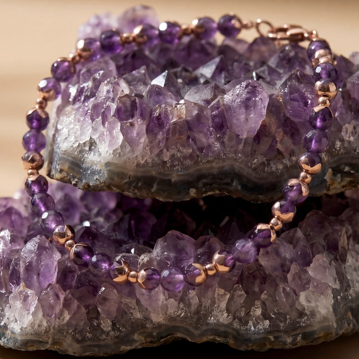 Fireworks Armband (Amethyst/Rosé) I
