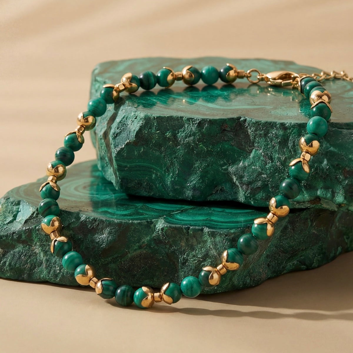 Bracciale Fireworks (Malachite/Oro)
