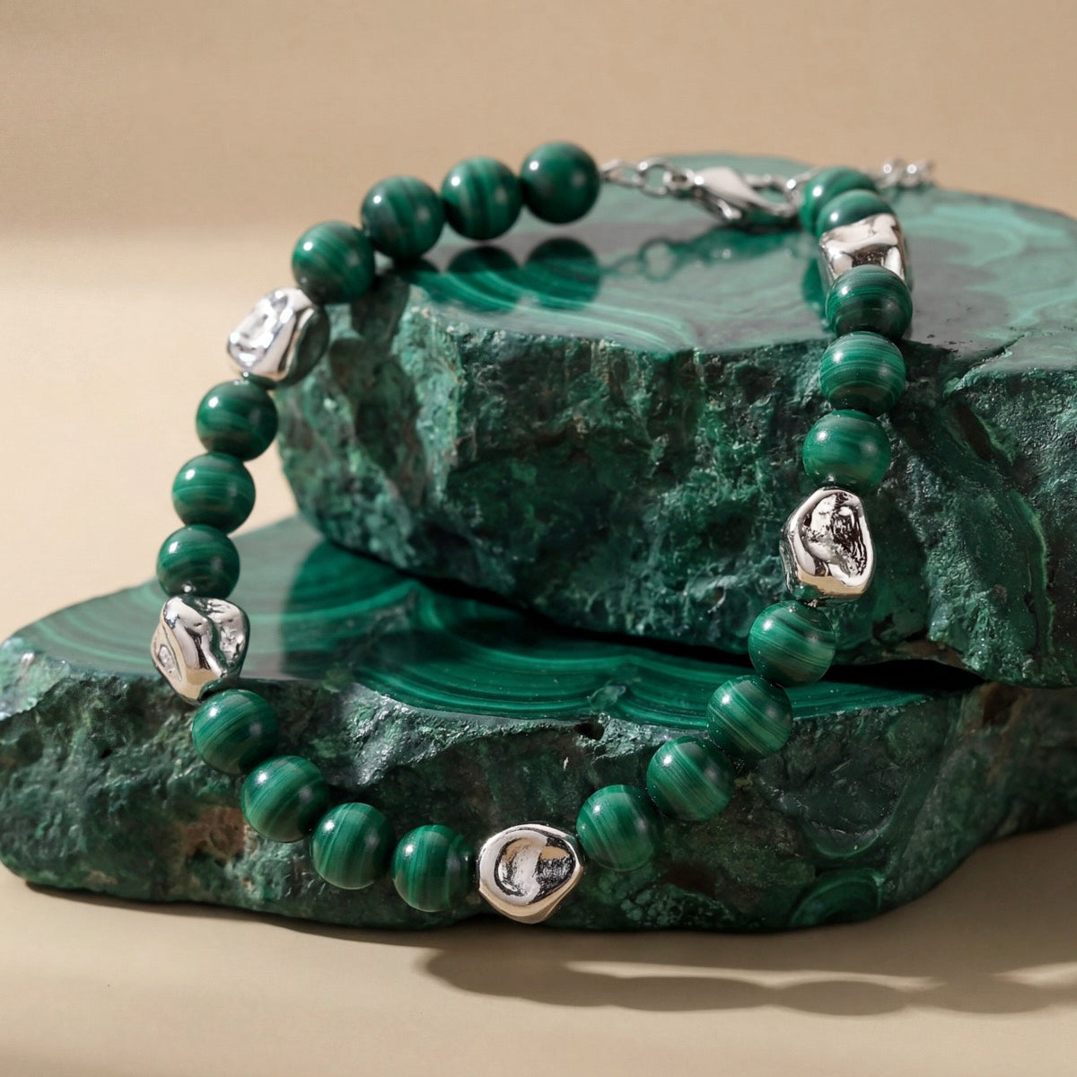 Bracciale Fireworks (Malachite/Argento)
