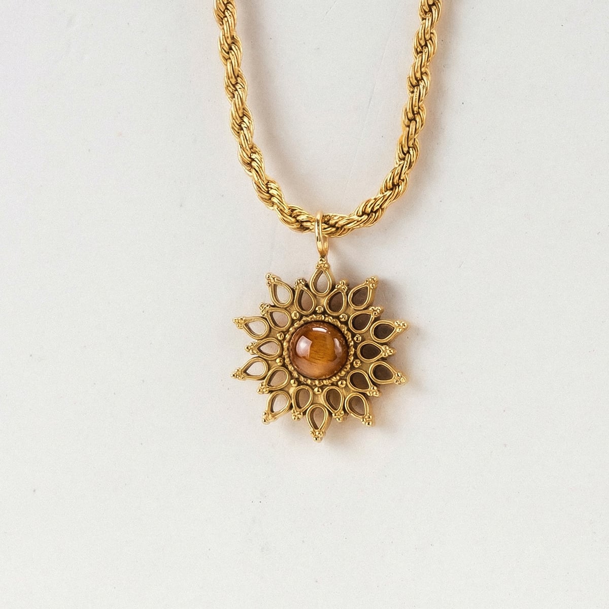 Suncatcher Halskette (Olive/Gold)