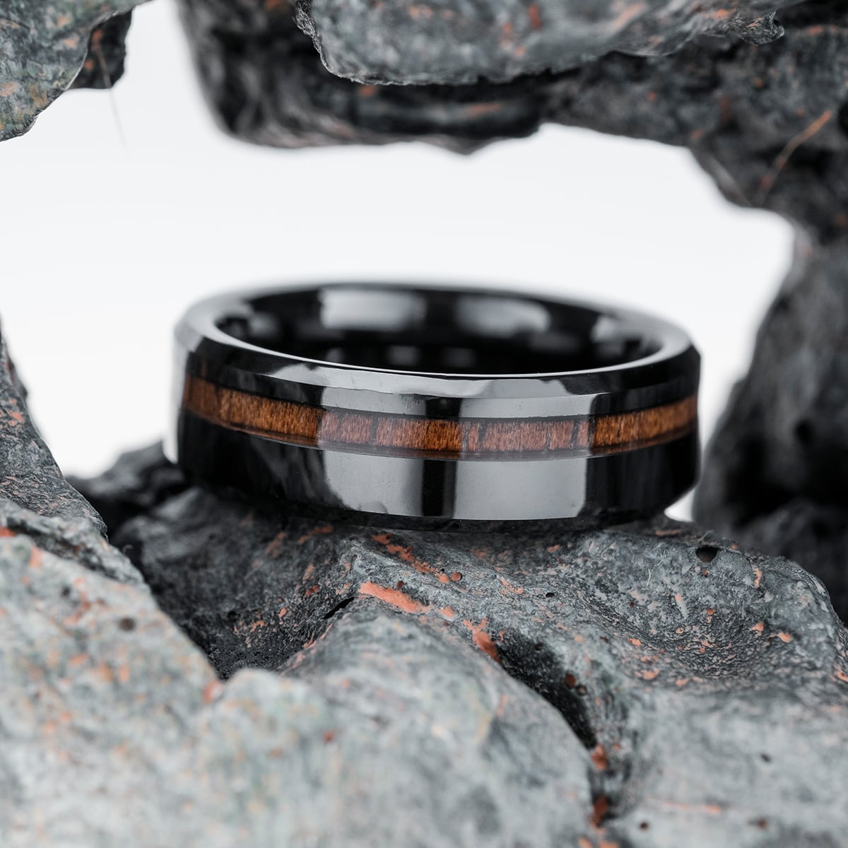 Anello Sumo (Noce/Ceramica)