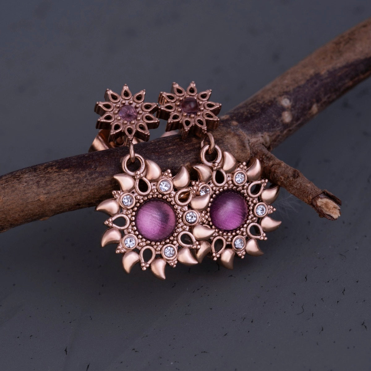 Suncatcher Ohrringe (Amethyst/Rosé) II