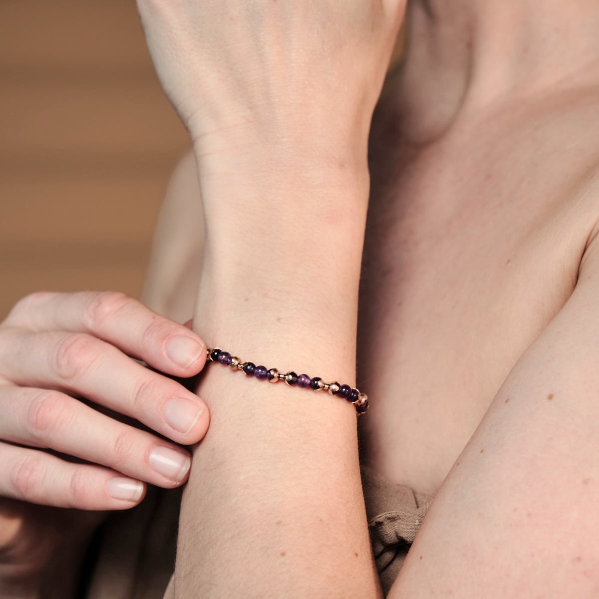 Fireworks Armband (Amethyst/Rosé) I