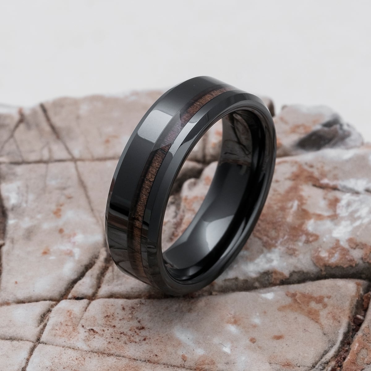 Anello Sumo (Noce/Ceramica)