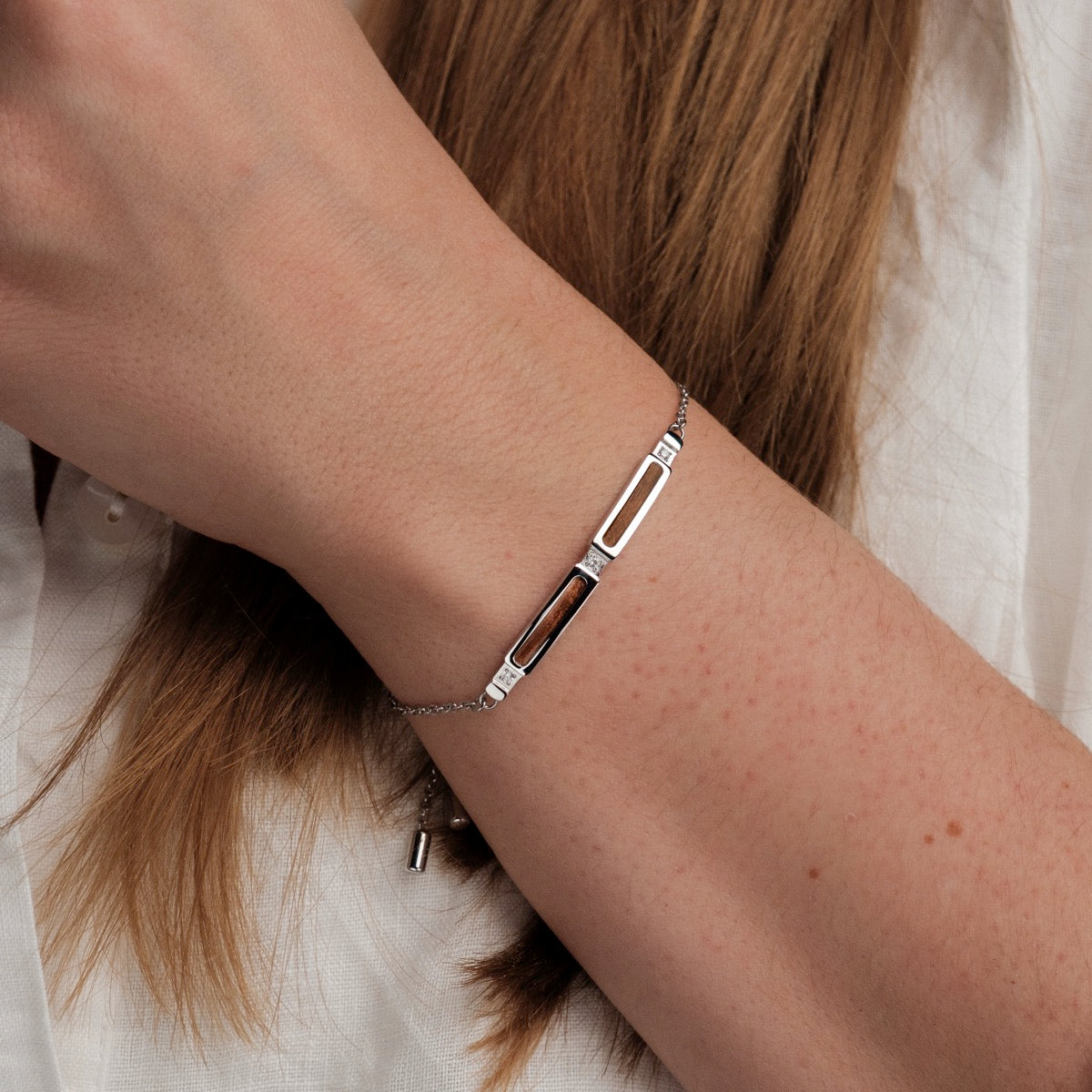 Campania Armband (Walnuss/Silber) II
