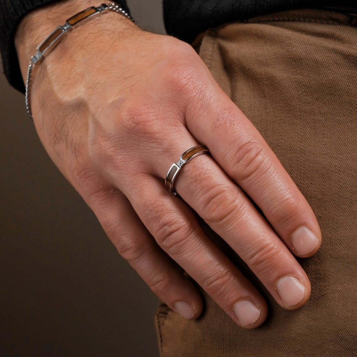 Campania Ring (Walnuss/Silber)