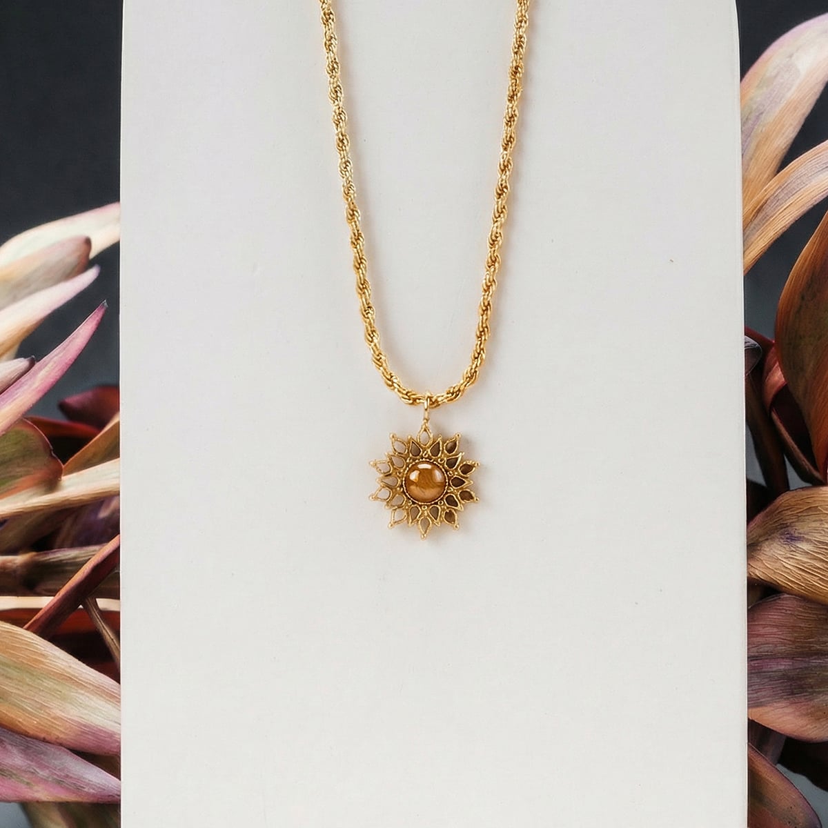 Suncatcher Halskette (Olive/Gold)