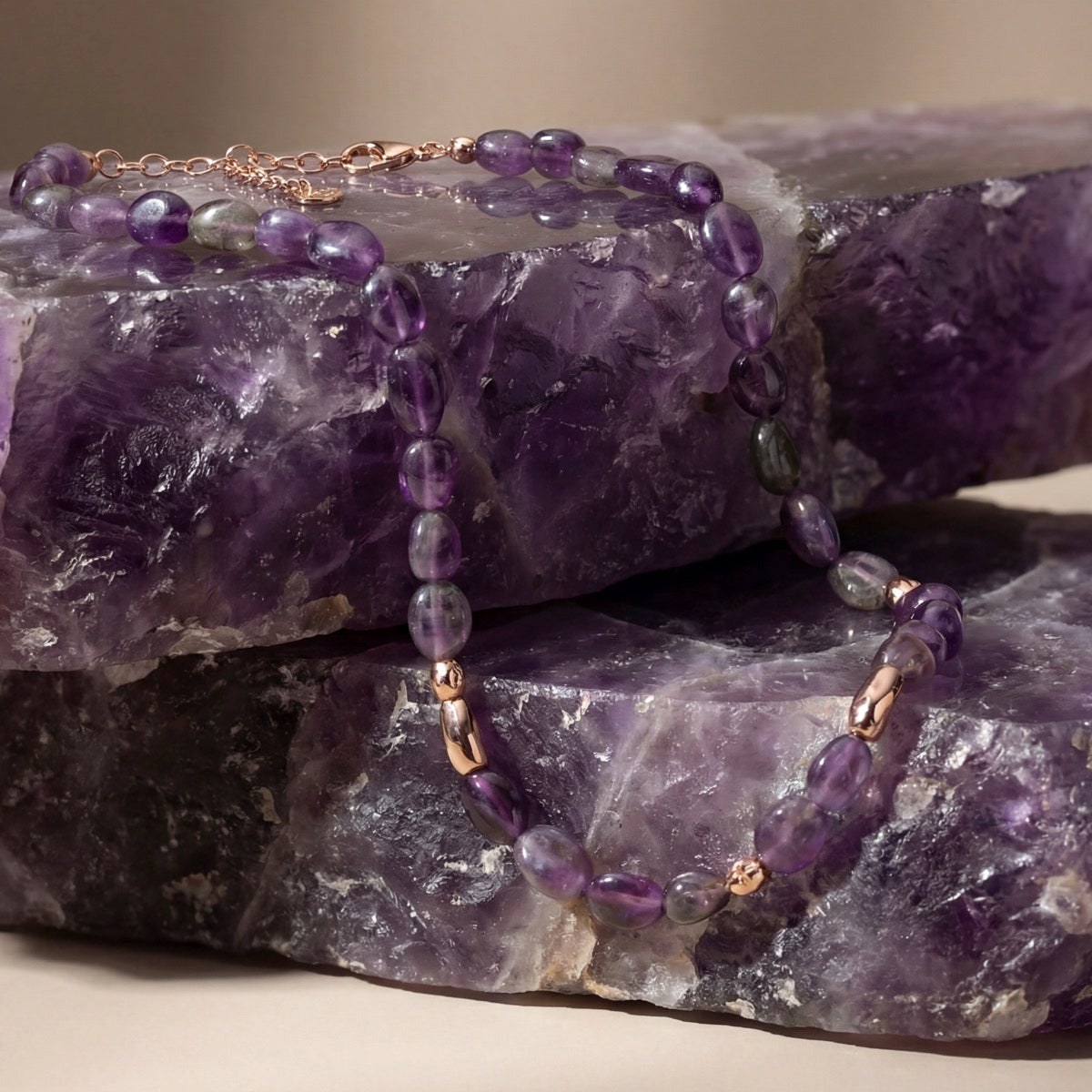 Fireworks Halskette (Amethyst/Rosé)